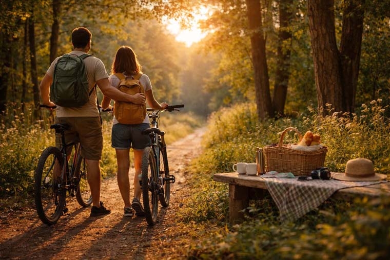 Gutschein für eine Fahrradtour bei Sonnenuntergang