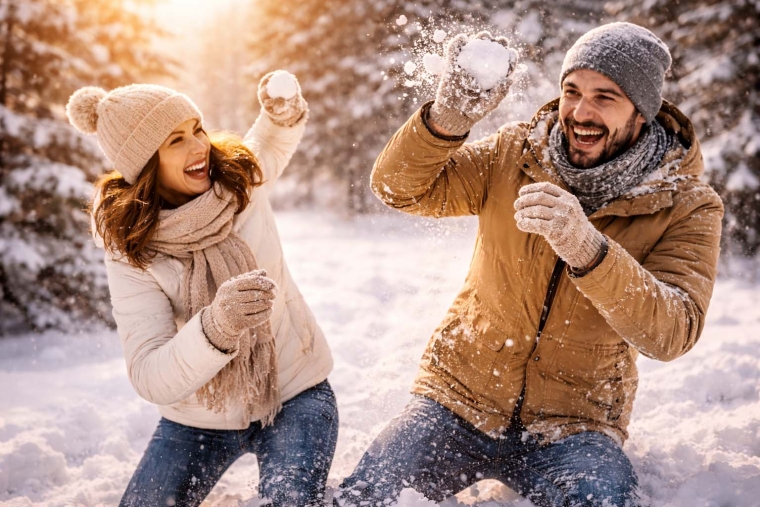 Gutschein für eine Schneeballschlacht