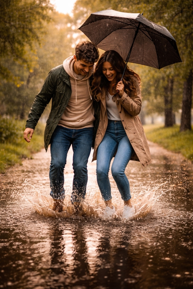Gutschein für einen Spaziergang im Regen